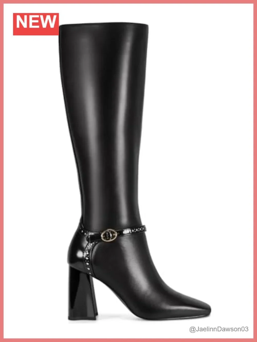Knee High Heeled Bootie with Subtle Hardware - Women's Boots